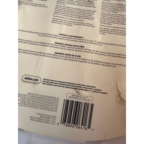 Wilton Cookie Spoons Pan 8 Cavities Non-Stick Baking Mold For Desserts & Drinks - Picture 3 of 6